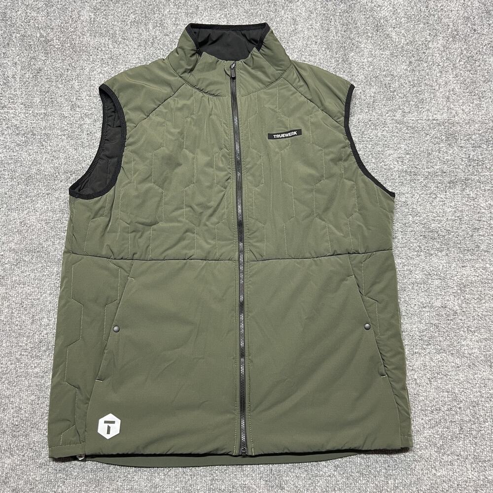 Truewerk M3 Woobie Vest Mens XL Green Quilted Softshell Full Zip Workwear